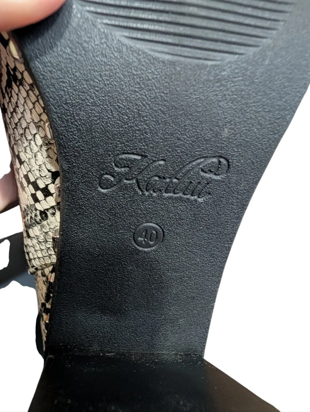 Katlui Snake Print Studded Chelsea Ankle Boots Size 40 Block Heel